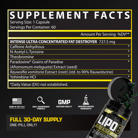 Nutrex Research - Lipo-6 Intense UC Extreme Thermogenic Fat Burner - Image 4