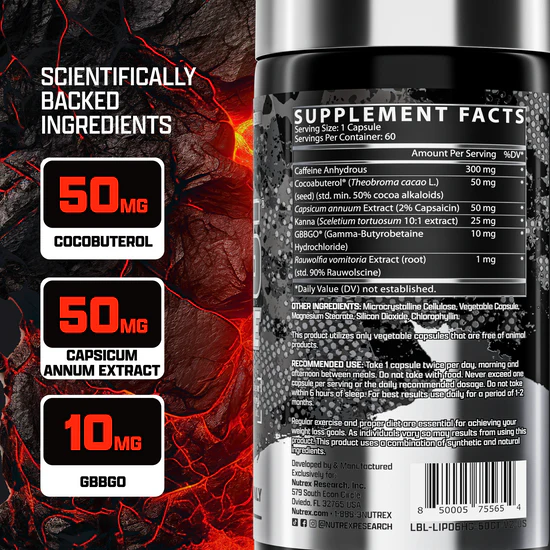 Lipo-6 Hardcore Hardcore Fat Burner & Muscle Protection - Nutrex Research - Image 5