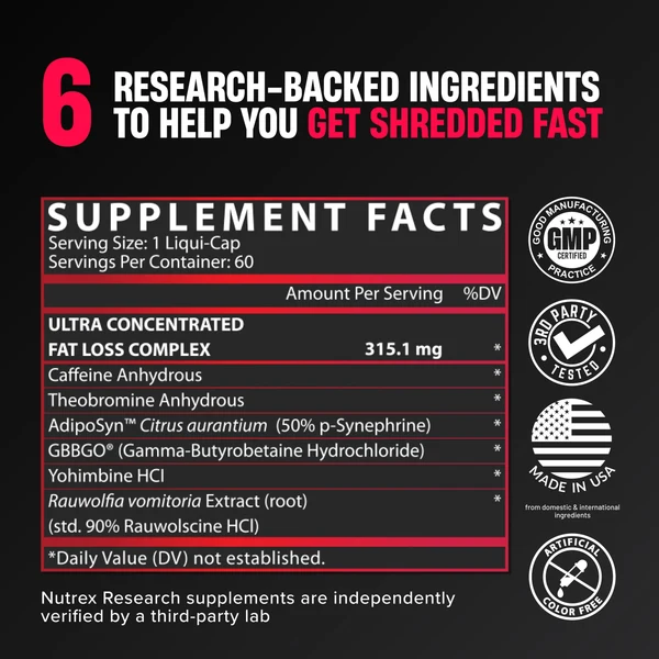 Nutrex Research - Lipo-6 Black Ultra Concentrate Fat Burner - Image 8