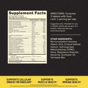 Optimum Nutrition Opti-Men supplement facts and nutritional information