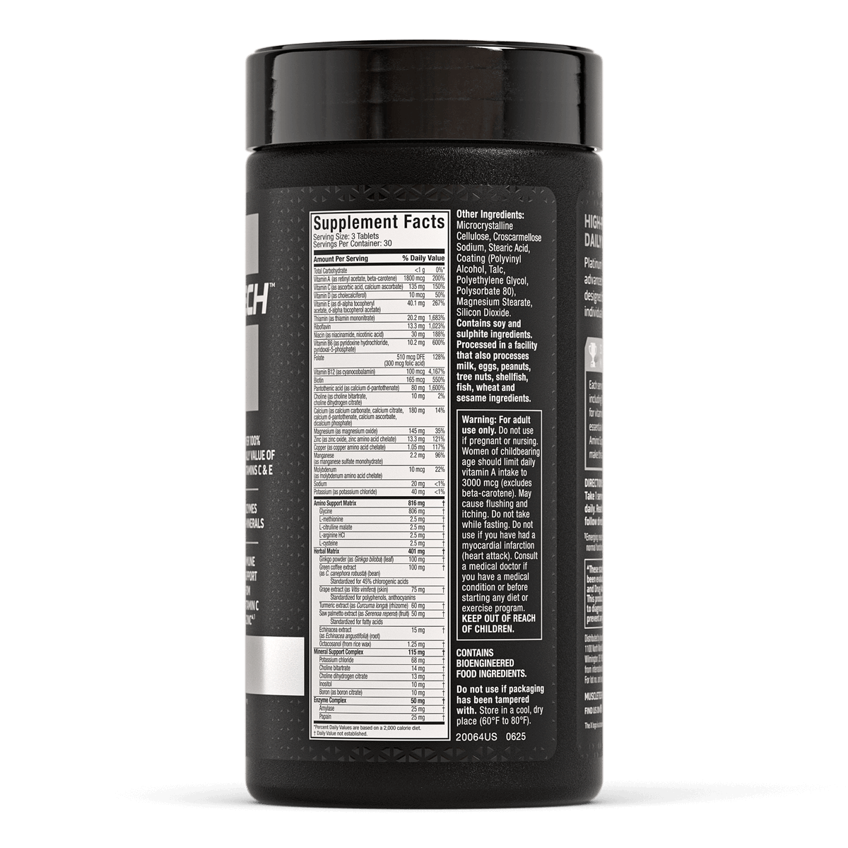 Muscle Tech - Platinum Multi Vitamin - Image 2